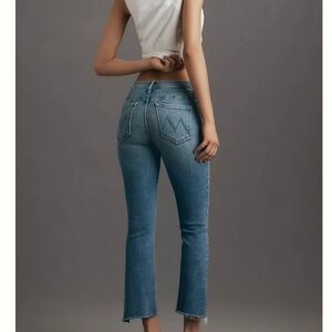 MOTHER Mid-Blue Cropped Ankle Jeans